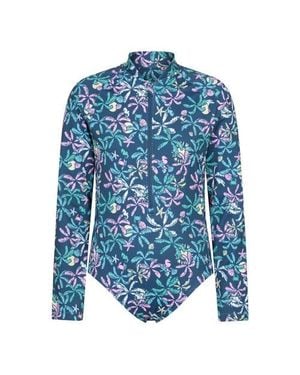 Mountain Warehouse Childrens/Kids Mira Palm Leaf Rash Guard - Blue