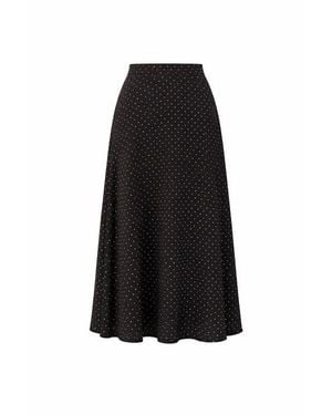 Exquise Stone Knit Midi Skirt - Black