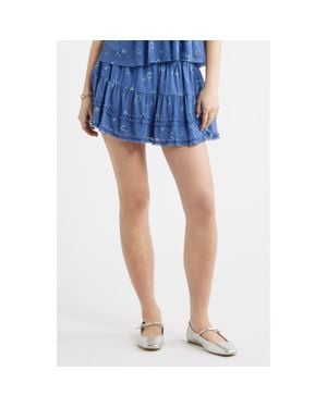 BP. Ditsy Floral Mesh Miniskort - Blue