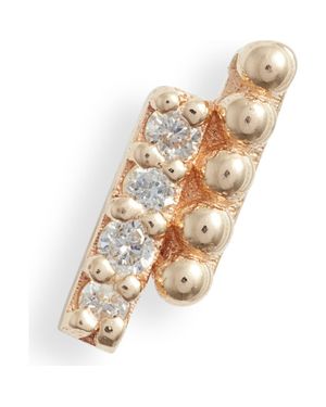 Anzie Dew Drop Pavé Bar Single Stud Earring - Natural