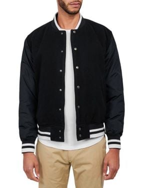 Con.struct Solid Varsity Jacket - Black