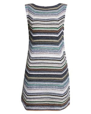 Missoni Metallic Chevron Stripe Sweater Dress - Gray