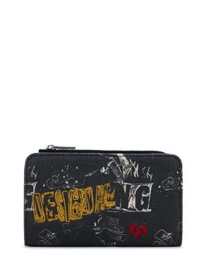 Desigual Mixed Media Continental Wallet - Gray