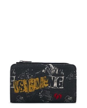 Desigual Mixed Media Continental Wallet - Gray