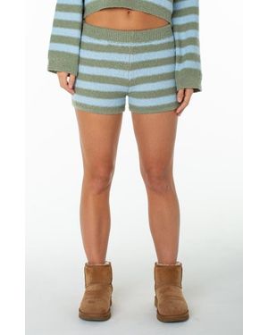 Roxy Summer Sky Striped Knit Shorts - Blue