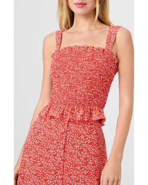 French Connection Mad Crepe Smocked Tank - Red