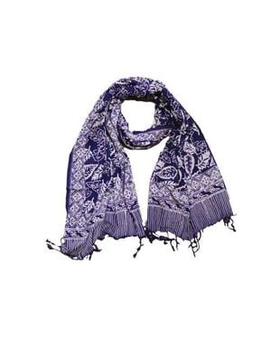 Kasih Coop Hand Dyed Batik Scarf - Blue