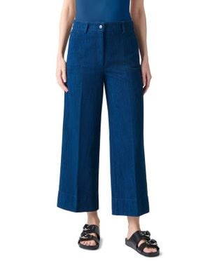 Akris Punto Chiara High Waist Crop Wide Leg Jeans - Blue