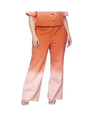 Standards & Practices Ombré Dip Dye Wide Leg Jeans - Orange