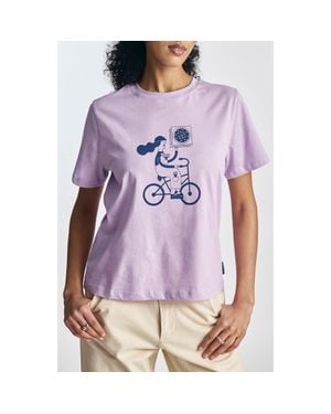 Brooklyn Industries Orchid Cotton Graphic T-Shirt - Purple