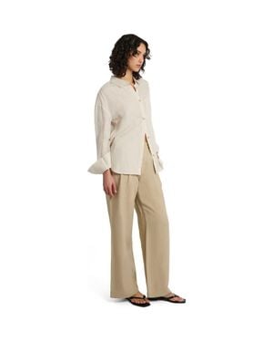 Onia Air Linen Pleated Trouser - Natural
