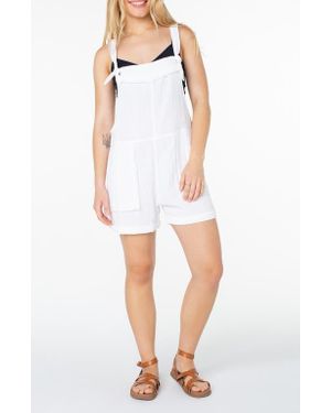 Roxy Sundown Dive Cotton Gauze Short Overalls - White