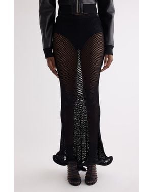 Givenchy Kickback Mesh Maxi Skirt - Black