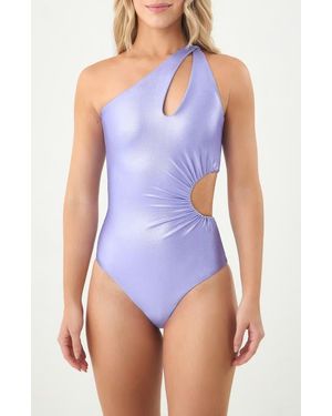 BOAMAR Cher One-Shoulder Cutout One-Piece Swimsuit - Blue