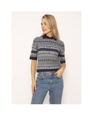 Central Park West Arlo Mini Fairisle Polo - Gray