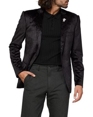 Opposuits Deluxe Outer Space Velvet Sport Coat With Astronaut Pin - Black