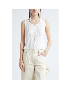 Simone Rocha Gathered Bust Bow Tank - White