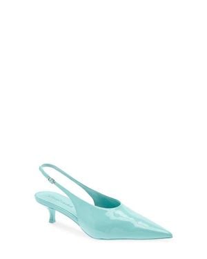 Jeffrey Campbell Adriatica Slingback Pointed Toe Kitten Heel Pump - Blue