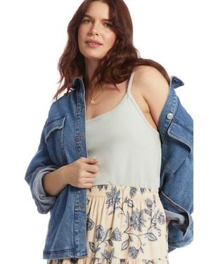 June + Vie One+Only Shelf Bra Cami - White