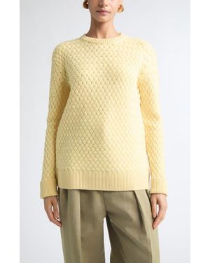 Bottega Veneta Wool Intrecciato Crewneck Sweater - Yellow
