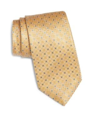 Canali Medallion Silk Tie - White