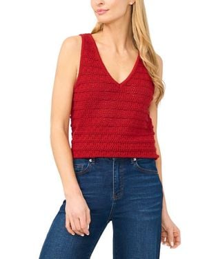 Halogen® Openwork Sleeveless Sweater - Red