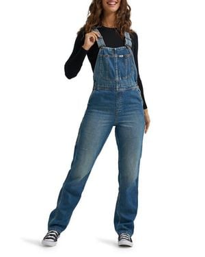 Lee Jeans Slim Straight Leg Denim Overalls - Blue