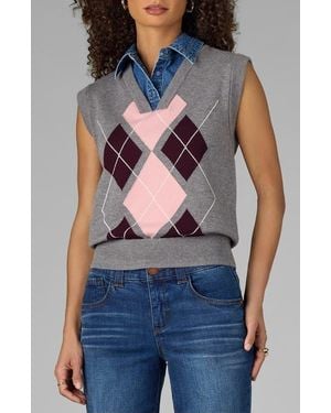 Wit & Wisdom Layered Look Sweater Vest - Blue