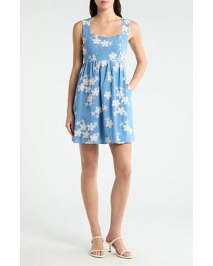Sugarlips Keren Embroidered Cotton Fit & Flare Dress - Blue