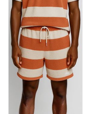 D.RT Stripe Cotton Terry Shorts - Orange