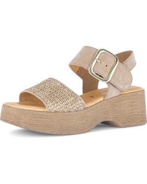 Gabor Ankle Strap Platform Sandal - Metallic
