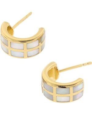 Jan Leslie Dash Huggie Earring Set - Metallic