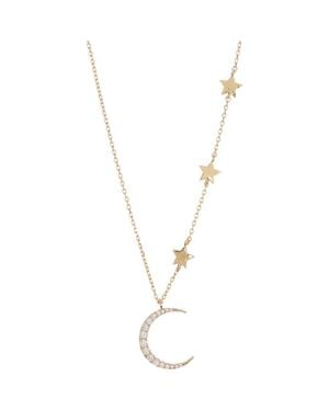 Estella Bartlett Statement Cz Moon & Stars Necklace - Metallic