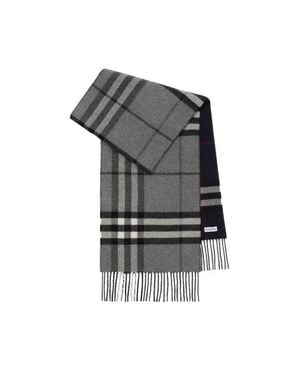 Burberry Reversible Check Cashmere Scarf - Black