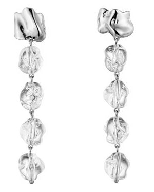 Sterling King Lucite Drip Earrings - White