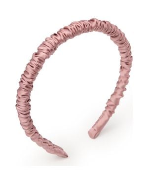 OLAH Scrunched Silk Skinny Headband - Pink