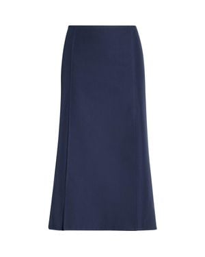 Marni Flared Techno Wool Blend Skirt - Blue