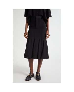 Bottega Veneta Fit & Flare Skirt - Black