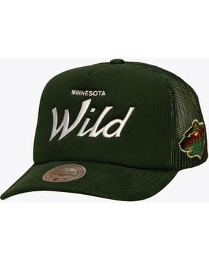 Mitchell & Ness Minnesota Wild Head Coach Trucker Adjustable Hat - Green