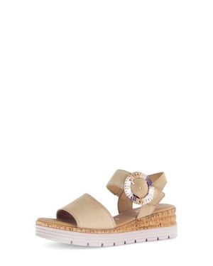 Gabor Ankle Strap Wedge Sandal - Natural
