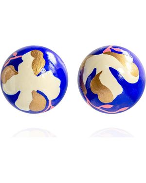 Saule Label Gaia Floral Jumbo Earrings - Blue