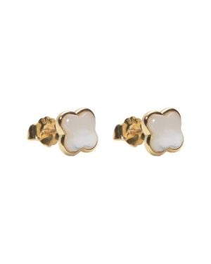 Argento Vivo Sterling Silver Mother-Of-Pearl Clover Stud Earrings - Metallic