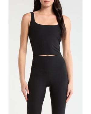 Mpg Crop Rib Tank Top - Black