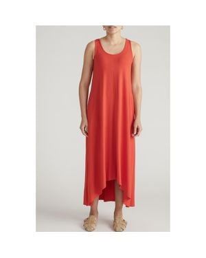 UNIVERSAL STANDARD Athena Divine Sleeveless Jersey High-Low Maxi Dress - Red