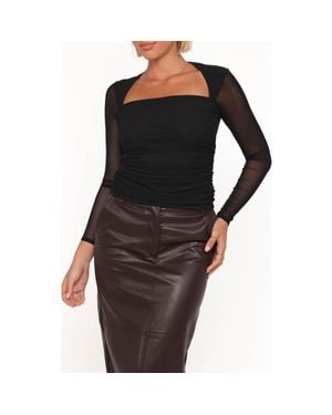 Petal & Pup Cerys Mesh Crop Top - Black