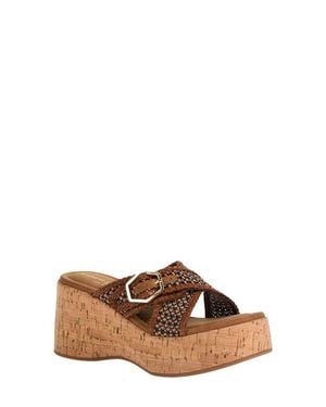 Chinese Laundry Loulou Platform Wedge Slide Sandal - Brown