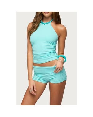 Edikted Sophea Bead Halter Top - Blue