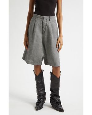 R13 Jumbo Tailored Shorts - Gray