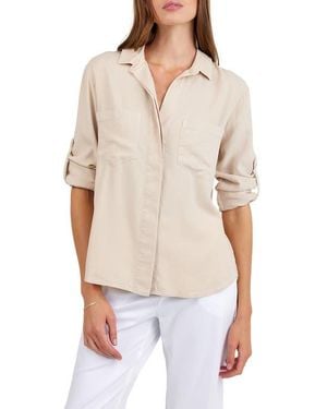 Bella Dahl Split Back Button-Up Shirt - White