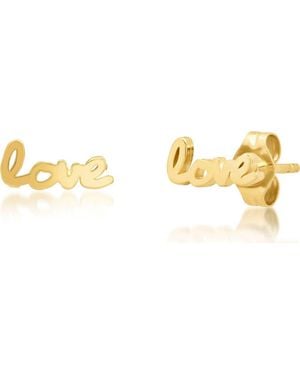 Elliot Young Use Your Words 14K Stud Earrings - Metallic